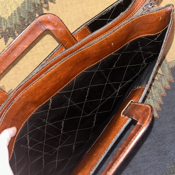 GOLDPFEIL Authentic Burgundy Leather Briefcase (Missing Shoulder Strap) - Picture 4 of 12